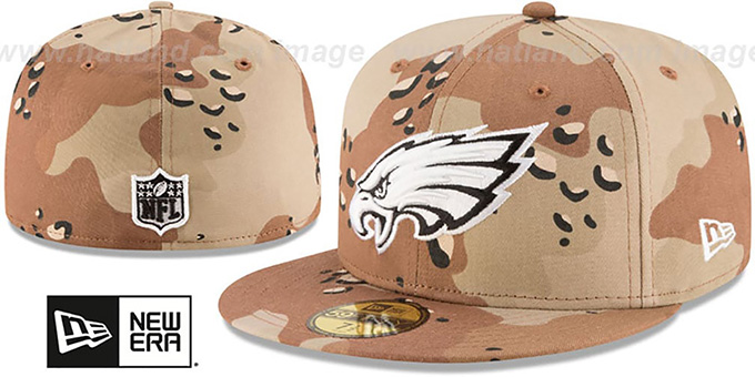 Eagles 'NFL TEAM-BASIC' Desert Storm Camo Fitted Hat by New Era