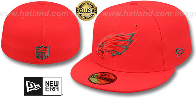 Eagles 'NFL TEAM-BASIC' Fire Red-Charcoal Fitted Hat by New Era