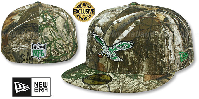 Eagles 'NFL THROWBACK TEAM-BASIC' Realtree Camo Fitted Hat by New Era