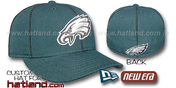 Eagles 'PIPING' Fitted Hat by New Era - green-black