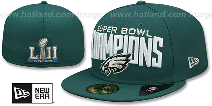 Philadelphia Eagles SUPER BOWL LII CHAMPIONS Green Fitted Hat