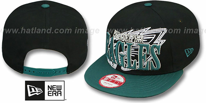 Eagles 'THROUGH SNAPBACK' Black-Green Hat by New Era