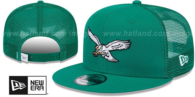 Eagles 'THROWBACK TEAM-BASIC TRUCKER SNAPBACK' Kelly Hat by New Era