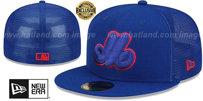 Expos 'BATTING PRACTICE TRUCKER' Royal Fitted Hat by New Era