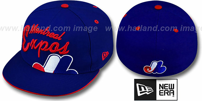 Expos 'COOPERSTOWN BIG-SCRIPT' Royal Fitted Hat by New Era