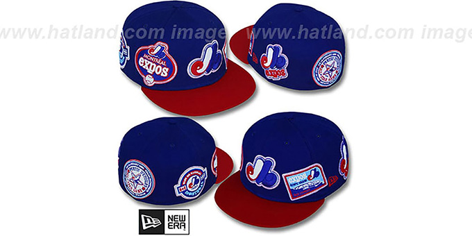 Expos 'DEEZ PATCHES' Royal-Red Fitted Hat by New Era