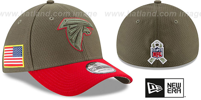 Falcons '2017 SALUTE-TO-SERVICE FLEX' Green-Red Hat by New Era