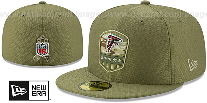 Falcons '2019 SALUTE-TO-SERVICE' Olive Fitted Hat by New Era