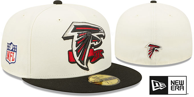 Falcons '2022 NFL SIDELINE' Cream-Black Fitted Hat by New Era