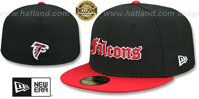 Falcons 'GOTHIC TEAM-BASIC' Black-Red Fitted Hat by New Era