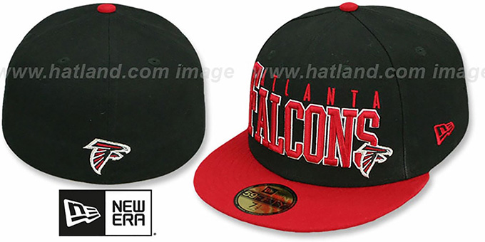 Falcons 'NFL 2T CHOP-BLOCK' Black-Red Fitted Hat by New Era