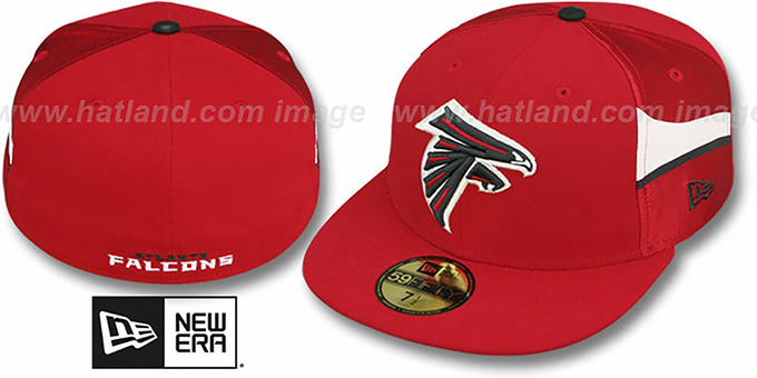 Falcons 'NFL JERSEY-STRIPE' Red Fitted Hat by New Era