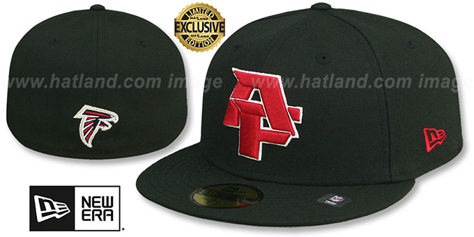 Falcons 'NFL LIGATURE' Black Fitted Hat by New Era