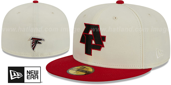 Falcons 'NFL LIGATURE' White-Red Fitted Hat by New Era