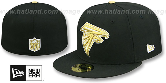 Falcons 'NFL TEAM-BASIC' Black-Gold Fitted Hat by New Era