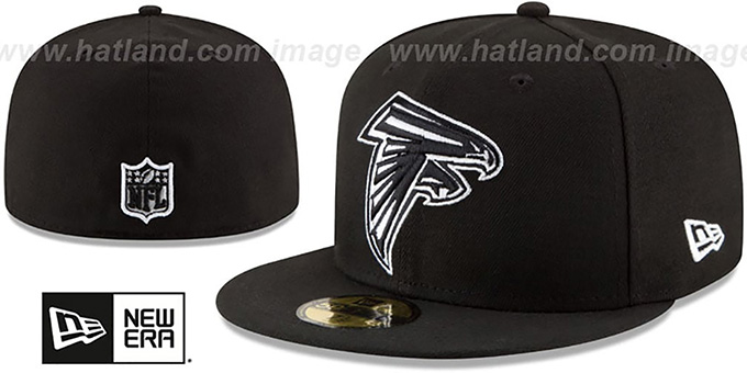 Falcons 'NFL TEAM-BASIC' Black-White Fitted Hat by New Era