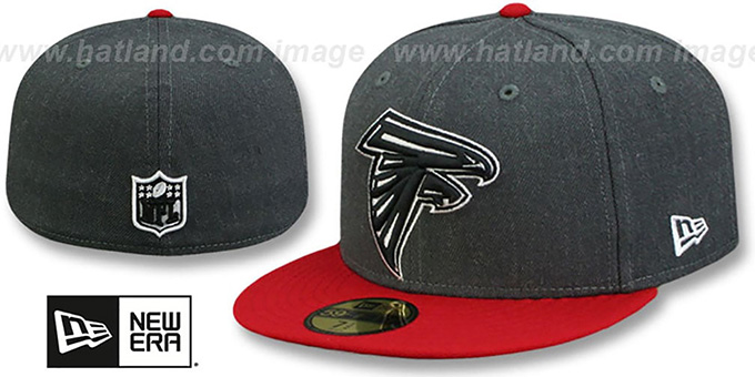 Falcons 'NFL TEAM-BASIC' Charcoal-Red Fitted Hat by New Era