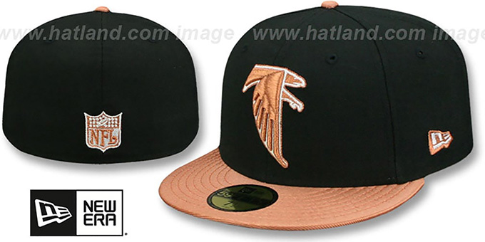 Falcons 'NFL THROWBACK TEAM-BASIC' Black-Copper Fitted Hat by New Era