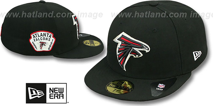 Falcons 'SIDE TEAM-PATCH' Black Fitted Hat by New Era