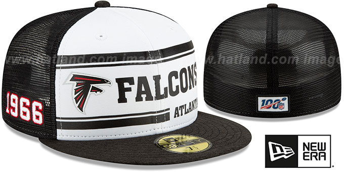 Falcons 'SIDELINE 100 TRUCKER' White-Black Fitted Hat by New Era