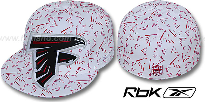 Falcons 'SUPERSIZE FLOCKING' White Fitted Hat by Reebok