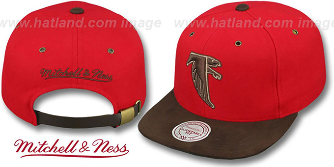 Falcons 'TC-BROWN SUEDE STRAPBACK' Hat Mitchell and Ness