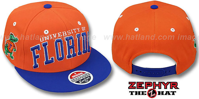 Florida '2T SUPER-ARCH SNAPBACK' Orange-Royal Hat by Zephyr