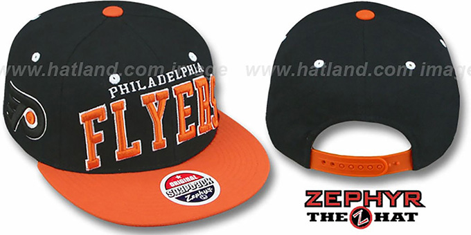 Flyers '2T SUPER-ARCH SNAPBACK' Black-Orange Hat by Zephyr