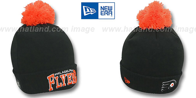 Flyers 'ARCHED-RIBBED' Black Knit Beanie Hat by New Era