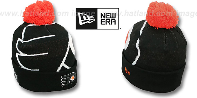 Flyers 'NHL-BIGGIE' Black Knit Beanie Hat by New Era