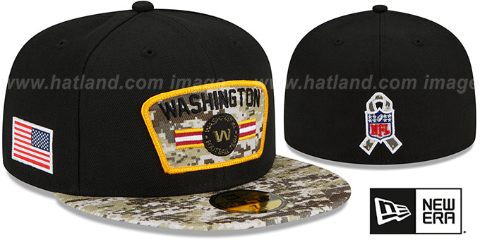 Football Team '2021 SALUTE-TO-SERVICE' Black-Desert Fitted Hat by New Era