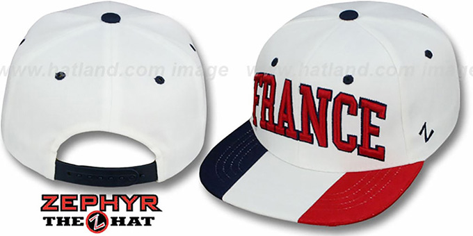 France 'SUPERSTAR SNAPBACK' White Hat by Zephyr