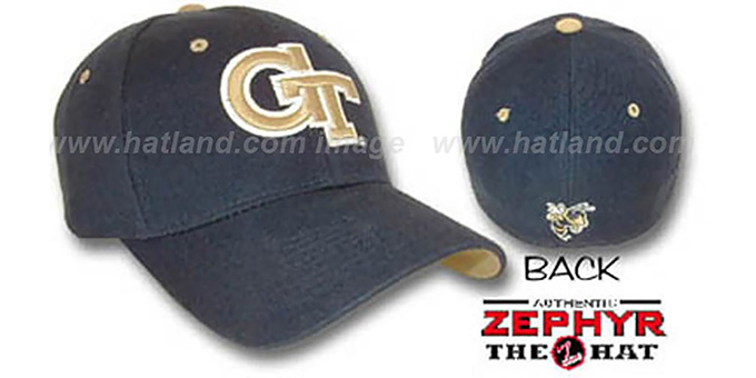 Georgia Tech 'DH' Fitted Hat by ZEPHYR - navy