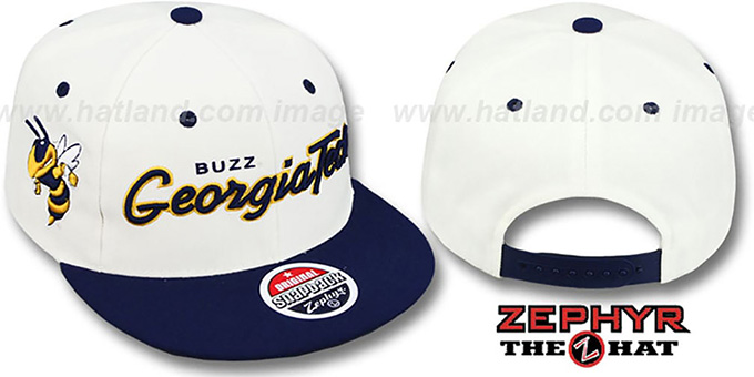 Georgia Tech 'HEADLINER' White Navy hat by Zephyr