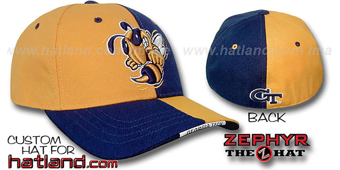 Georgia Tech 'SPLITTER' Gold-Navy Fitted Hat by Zephyr