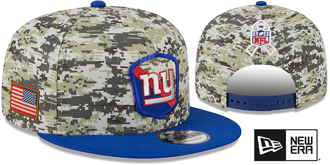 Giants '2023 SALUTE-TO-SERVICE SNAPBACK' Camo-Royal Hat by New Era