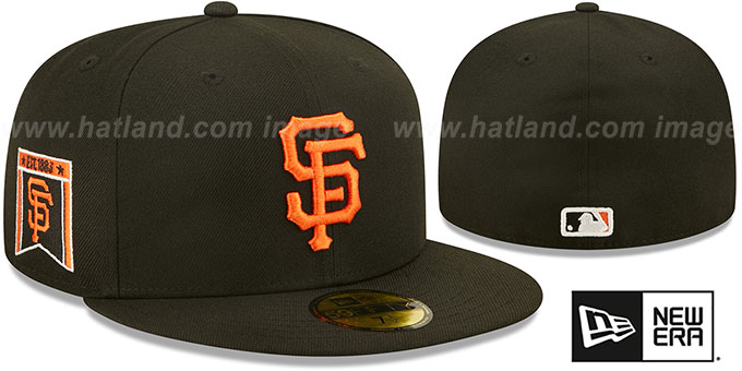 Giants 'BANNER SIDE-PATCH' Black Fitted Hat by New Era