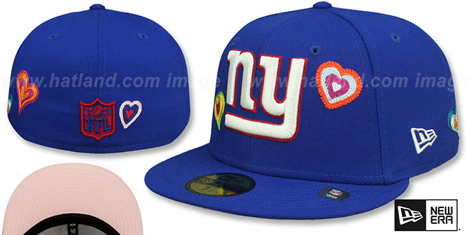 Giants 'CHAIN STITCH HEARTS' Royal Fitted Hat by New Era