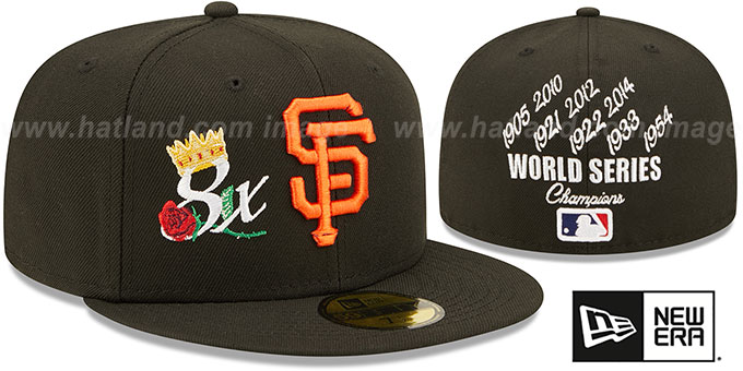 Giants 'CROWN CHAMPS' Black Fitted Hat by New Era