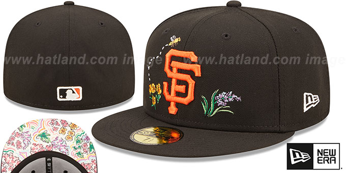 Giants 'FLORAL WATERCOLORS' Black Fitted Hat by New Era