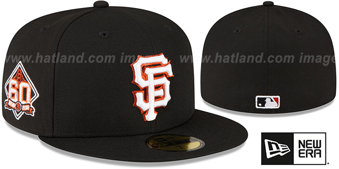 Giants 'METALLIC LOGO SIDE-PATCH' Black Fitted Hat by New Era