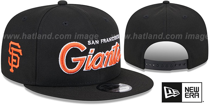 Giants 'TEAM-SCRIPT SNAPBACK' Black Hat by New Era