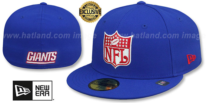 Giants 'THROWBACK NFL SHIELD-BASIC' Royal Fitted Hat by New Era