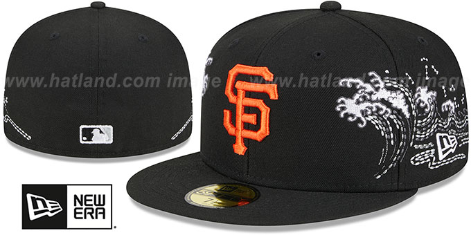 Giants 'TONAL WAVE' Black Fitted Hat by New Era