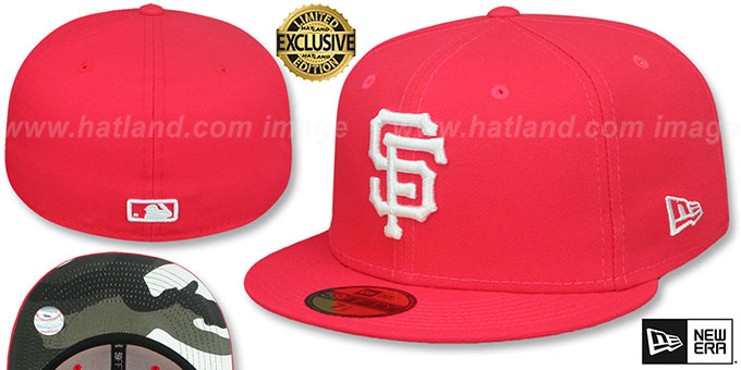 Giants 'URBAN CAMO-BOTTOM' Lava Red Fitted Hat by New Era