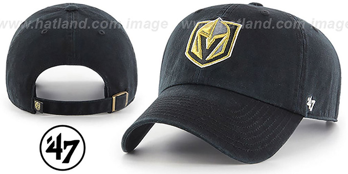 Golden Knights 'CLEAN-UP STRAPBACK' Black Hat by Twins 47 Brand