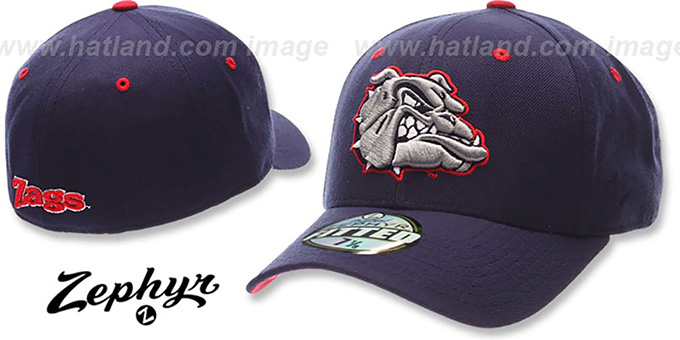 Gonzaga 'DHS' Navy Fitted Hat by ZEPHYR