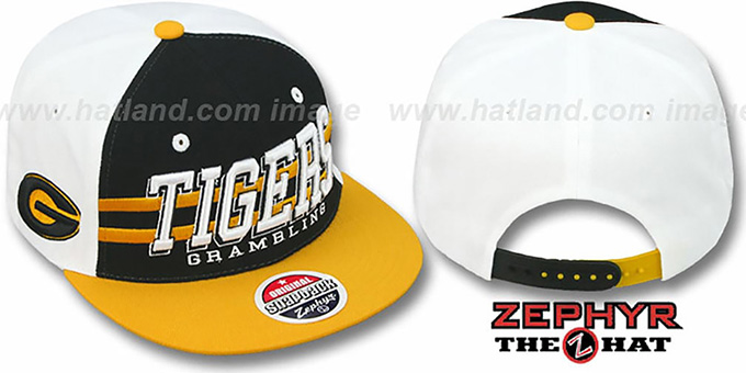 Grambling '2T SUPERSONIC SNAPBACK' Black-Gold Hat by Zephyr