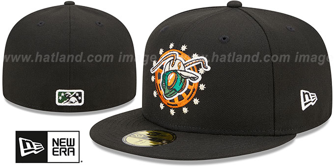 Grasshoppers 'MILB MARVEL DEFENDERS' Black Fitted Hat by New Era