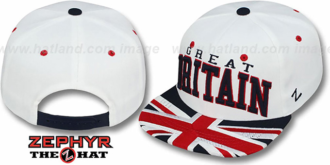 Great Britain 'SUPERSTAR SNAPBACK' White Hat by Zephyr